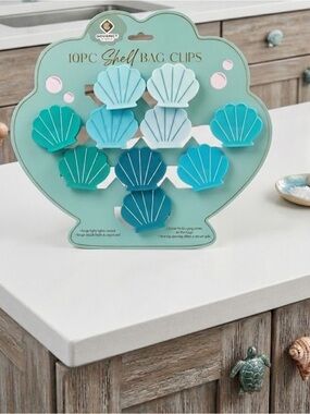 Shell Shaped Magnetic Bag Clips Set of 10 NWT